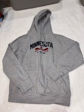 Minnesota 'At The Lake' Gray Hoodie Size L